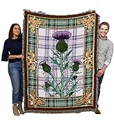 Scotland - National Flower The Flowering Thistle Blanket - Gift Tapestry Throw - Woven from Cotto...