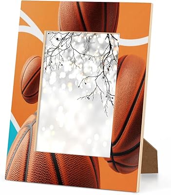 POFATO 4x6 Picture Frame Basketball Games Wooden Wall Hanging or Tabletop Picture Frames 4x6 or 3.5x5 Picture Collage Family Wedding Photo Frame for Gift Wall Decor