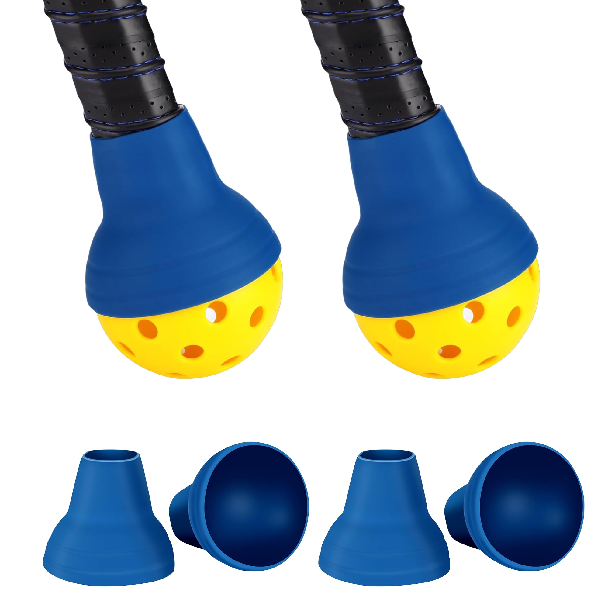 Rose Romee Pickleball Ball Retriever 1PCS / 2PCS / 4PCS, Silicone Pickleball Picker Upper Pickball Grabber, Picks Up Balls Easily Without Bending Down, Fits All Standard Paddles, Blue