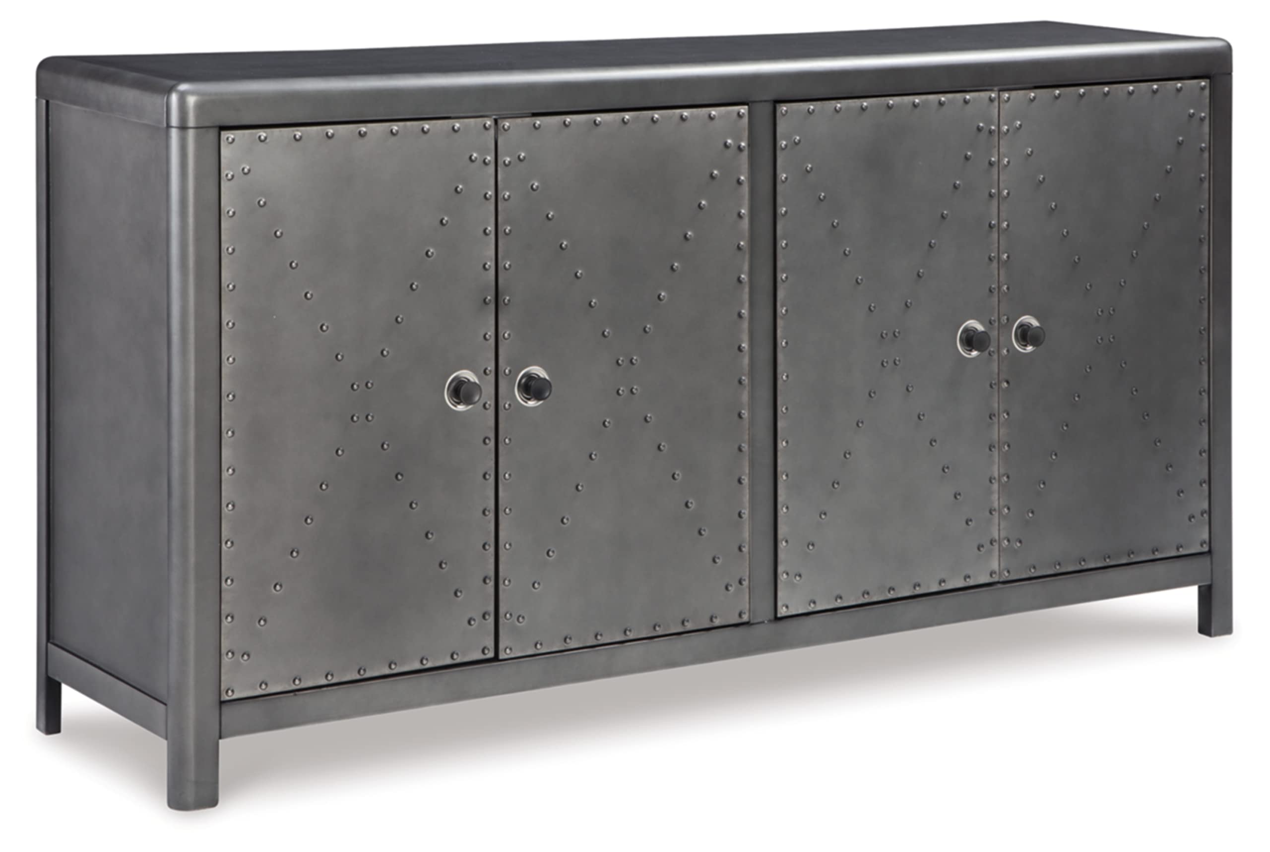 Signature Design by AshleyRock Ridge Urban Industrial Accent Cabinet or TV Stand, Gray