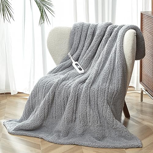 Heated Throw Blanket Double Sided Sherpa, Soft Heating Electric B...