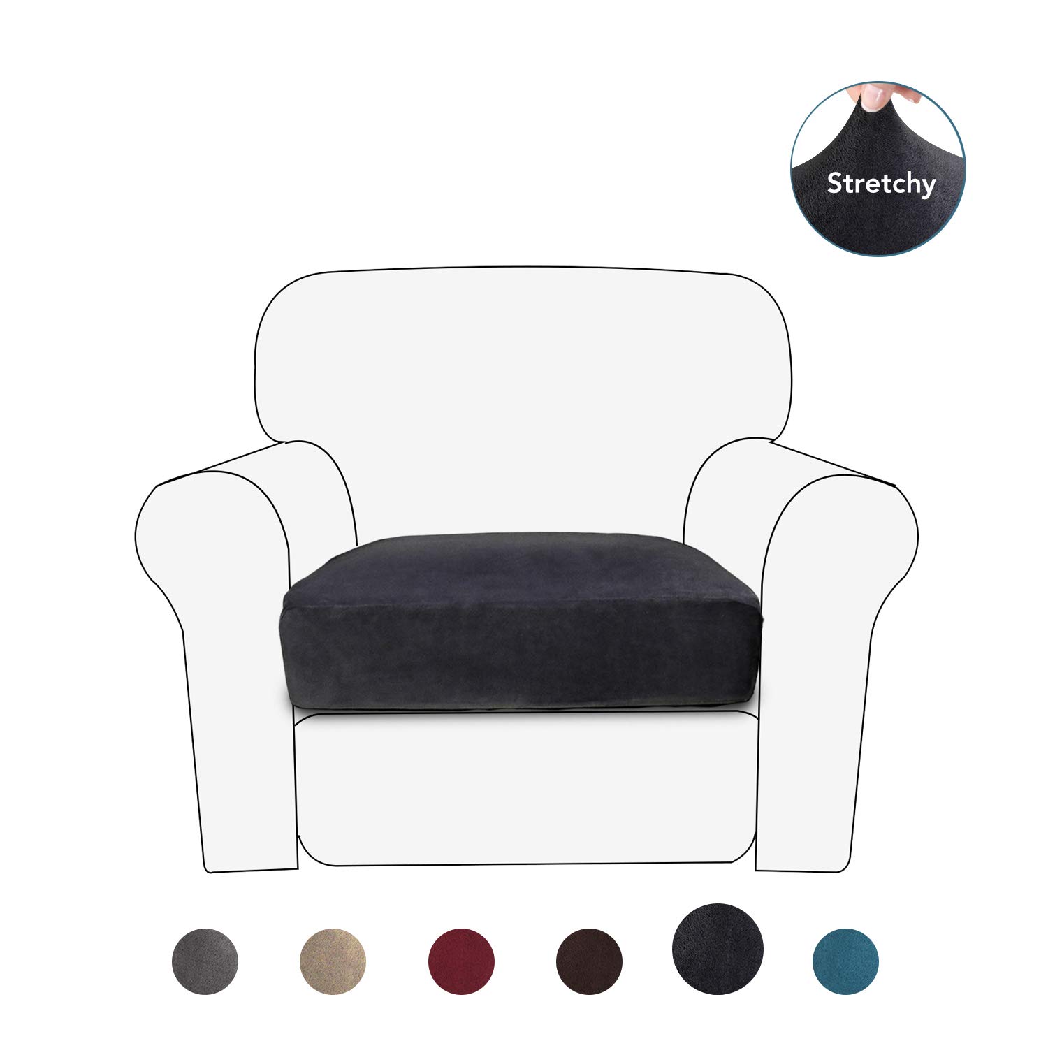 Velvet chair cushions