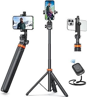 EUCOS 62" Phone Tripod, Tripod for iPhone & Selfie Stick Tripod with Remote, Extendable Phone Tripod Stand & Travel Tripo...