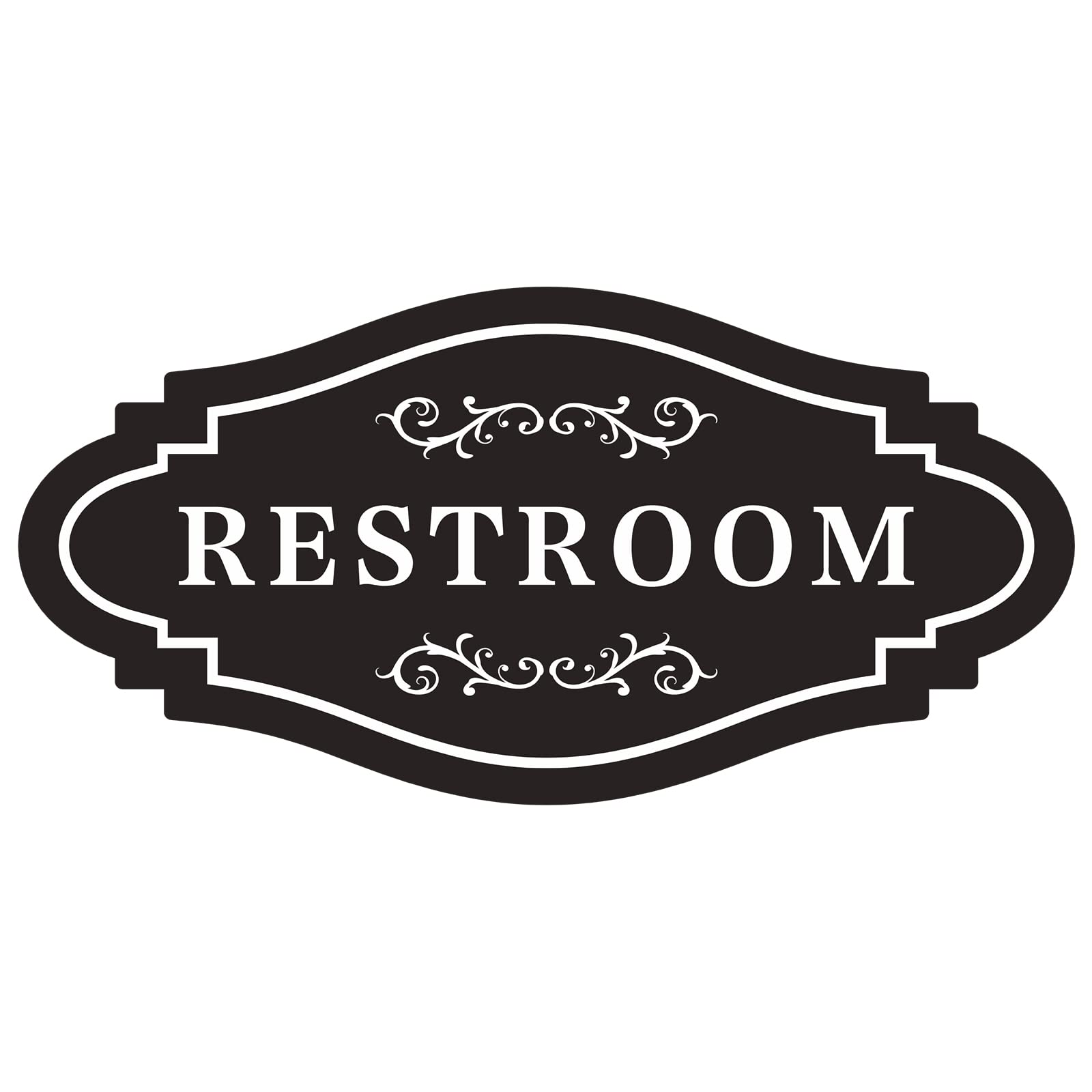 Restroom Sign,restroom signs for business,restroom sign for home,unisex bathroom sign or Bathroom signs for door, 4 x 8 inch-Easy Installation Without Any Tools （ RESTROOM-1)