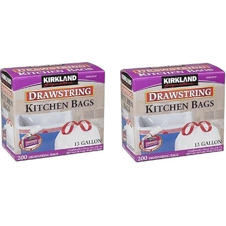 Amazon.com: Kirkland Signature Drawstring Kitchen Trash Bags - 13 ...