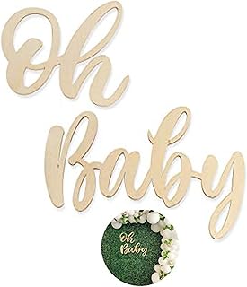 Oh Baby Sign - Wood Color | Perfect for Baby Showers, Gender Reveal Parties, Baby's 1st Birthday, and Photo Backdrops | Bo...