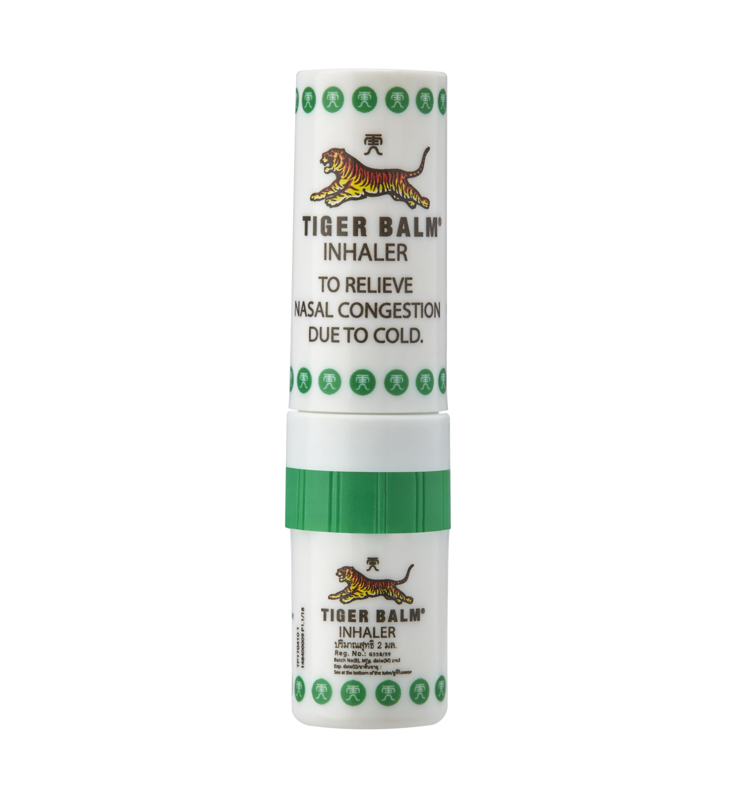 Tiger Balm 2-in-1 Inhaler, 2ml – Effective Dual Action Relief for Nasal Congestion & Headaches from Cold