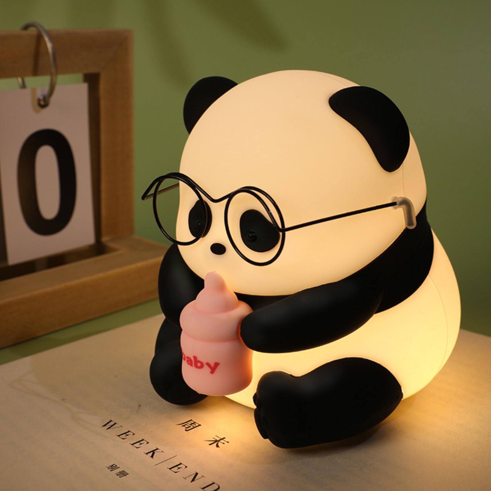 Generic Panda Night Light for Kids - Dimmable Silicone Night Lights, 30Min Timed Touch Night Lamp, Baby Nightlight Wireless with USB Rechargeable, Decorative Room Lampe-Gifts for Children,Toddler