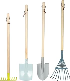 small foot Gartenwerkzeug-Set aus Holz und Metall, Gartenspielzeug für Kinder ab 3 Jahren in modernen Farben, 12389