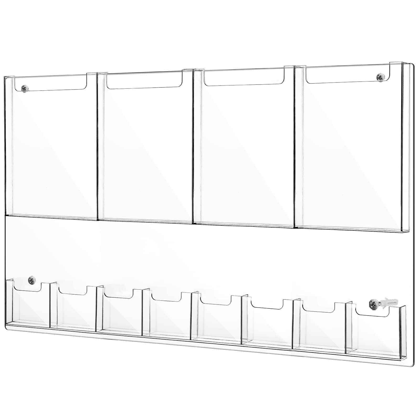 Weysat Acrylic Brochure Holder Wall Mount Rack Acrylic Magazine Holder ...