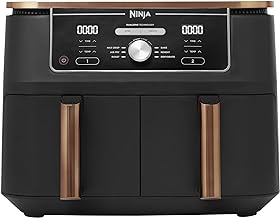 Ninja Foodi MAX Dual Zone Air Fryer, Amazon Exclusive, Tongs, 2 Drawers, 9.5L, 6-in-1, Use No Oil, Air Fry, Max Crisp, Roa...