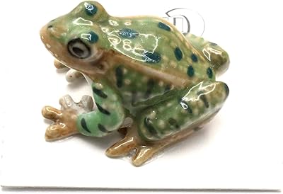 LITTLE CRITTERZ Green Frog Leopard Frog Rana - Home Decor Birthday Gift Miniature Porcelain Figurine