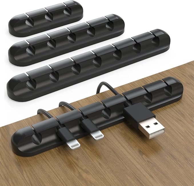 Cord Holder for Desk - Pack of 3 - Self Adhesive Cable Holder Clip ...