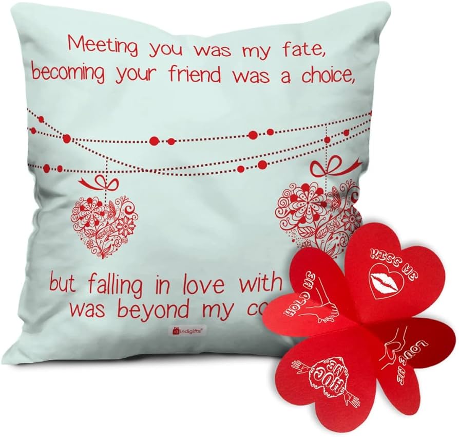 Buy Indigifts Printed Cushion Cover with Filler | You was My Fate ...