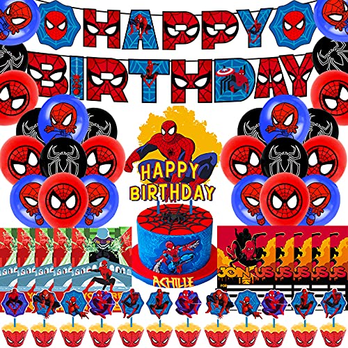 Buy QICI Spiderman Party Decorations Favors Birthday Spiderman Happy ...