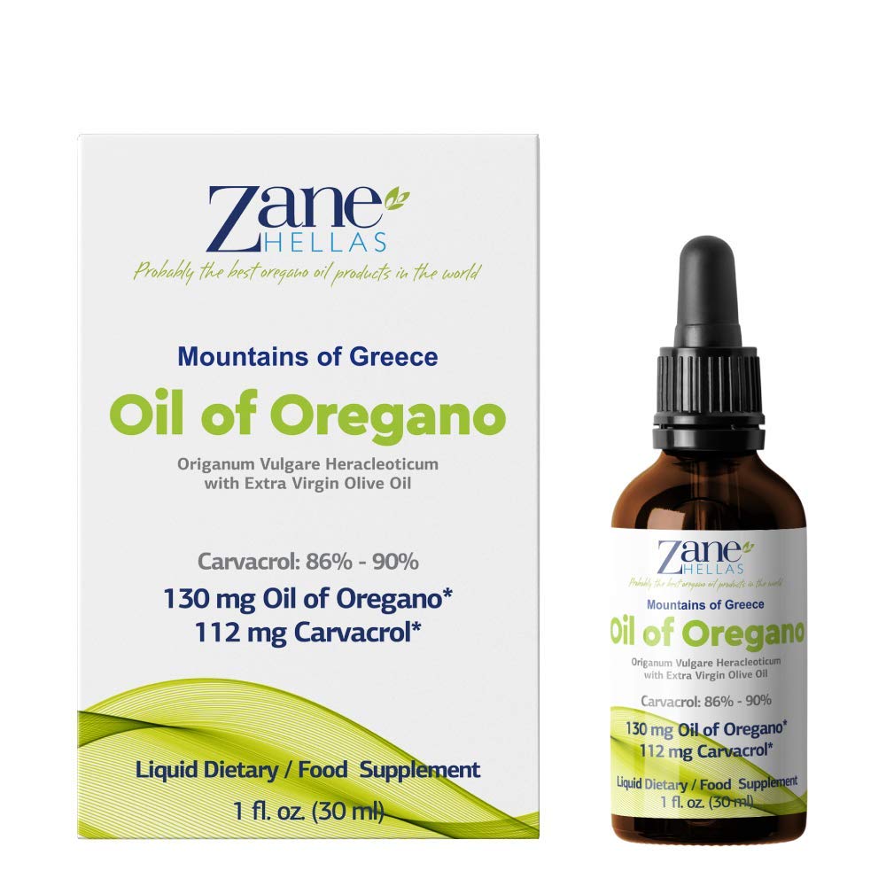 Zane Hellas 70% Oregano Oil. Greek Essential Oil of Oregano .86% Min Carvacrol. 112 mg Carvacrol Per Serving. Probably The Best Oregano Oil in The World. 1 fl. oz.- 30ml