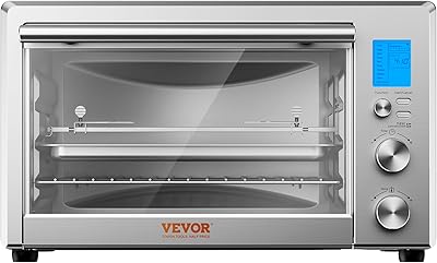 VEVOR Convection Toaster Oven, 28L/29.6Qt Large 10-IN-1 Multifunctional Convention Oven Countertop, 150F-450F Adjustable Compact Smart Oven with Trays Wire Racks Gloves, for Home Kitchen RVs etc