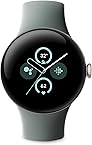 Google Pixel Watch 2 - das Beste von Google und Fitbit – Herzfrequenzmessung, Stressmanagement, Sicherheitsfunktionen – Android – Aluminiumgehäuse in Champagne Gold – Sportarmband in Hazel – WLAN