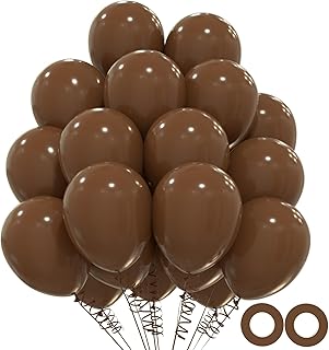 110pcs Dark Brown Balloons, 12inch Coffee Brown Latex Party Balloons, Helium Quality for Birthday Baby Shower Gender Revea...