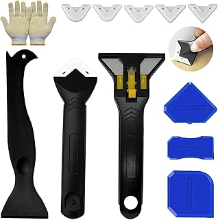 The Silicone Tool Finishing Pack Upgraded Tools with Safety Gloves Bath Sealant Remover Caulking Tools Kit Scraper Profili...