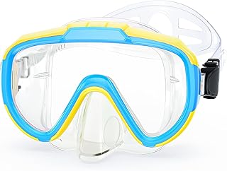 Norabidea Swim Goggles Adult Kids, Anti Fog Swimming Goggles with Nose Cover,No Leaking Clear Snorkel Dive Mask 180 Wide V...