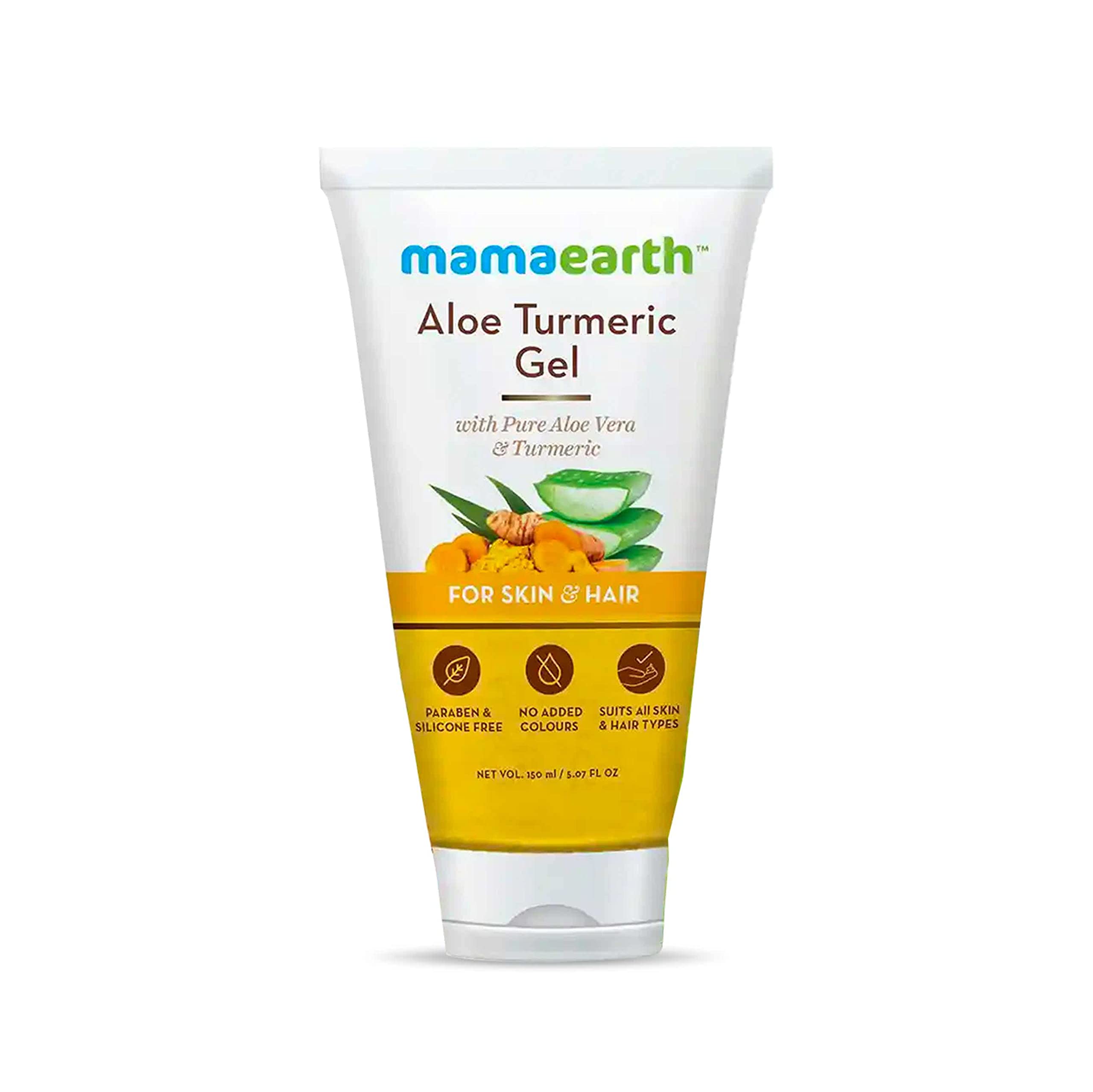 Mamaearth Aloe Turmeric Gel From 100% Pure Aloe Vera For Face, Skin & Hair with Turmeric & Vitamin E (150 Ml)