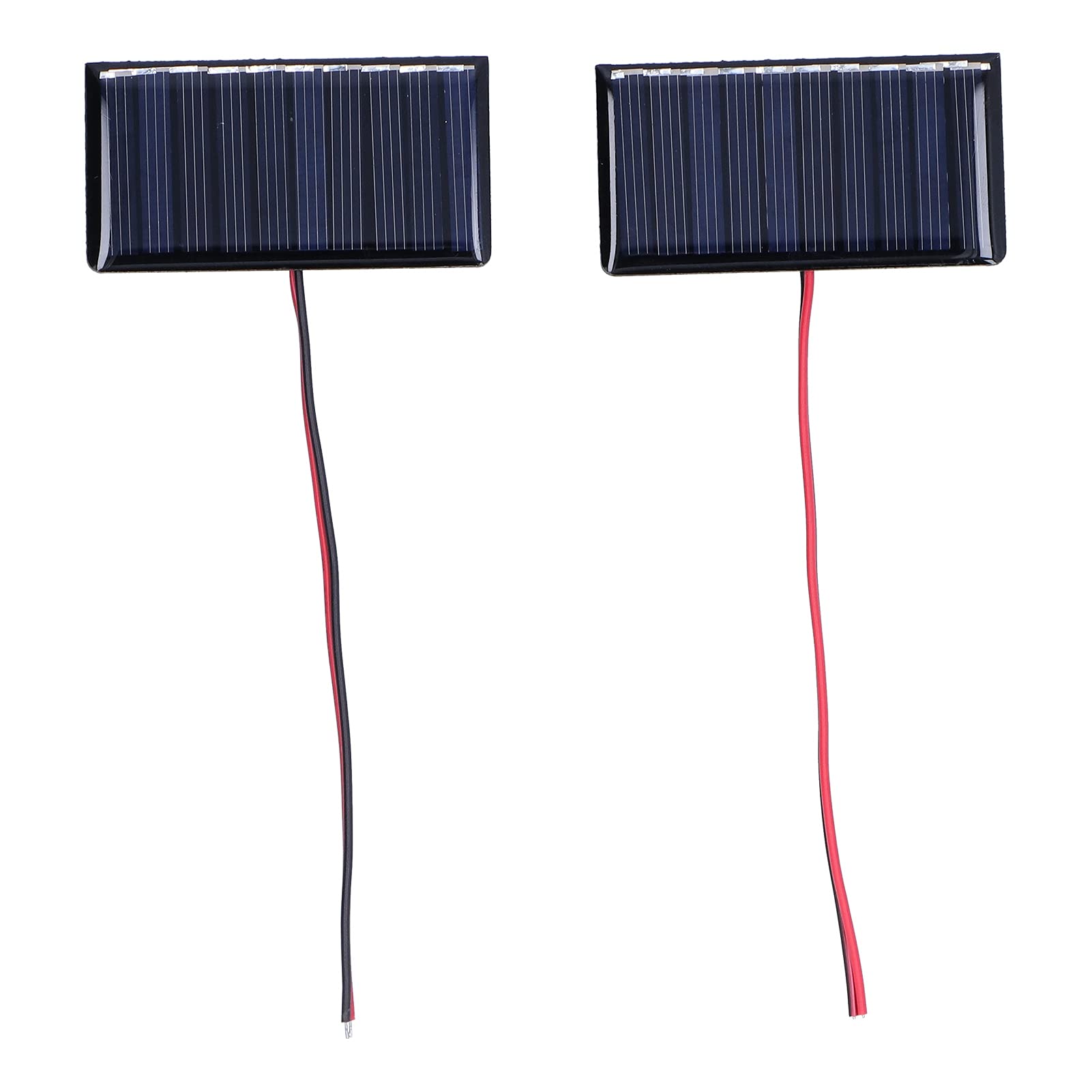 Eujgoov 2Pcs Solar Panel Module 0.3W 5V 68x36mm Polysilicon Micro Mini Power Solar Cells for Low‑power Electrical Appliances Emergency Lights