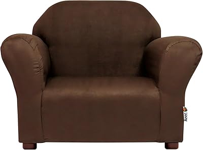 Keet, Roundy Child Size Chair, Microsuede, Comfortable and Durable Kids Chair, Toddler Couch Easy to Coordinate, Toddler Sofa Couch for Girls and Boys, Kids Couch Chair, Ages 2-5 Years, Brown