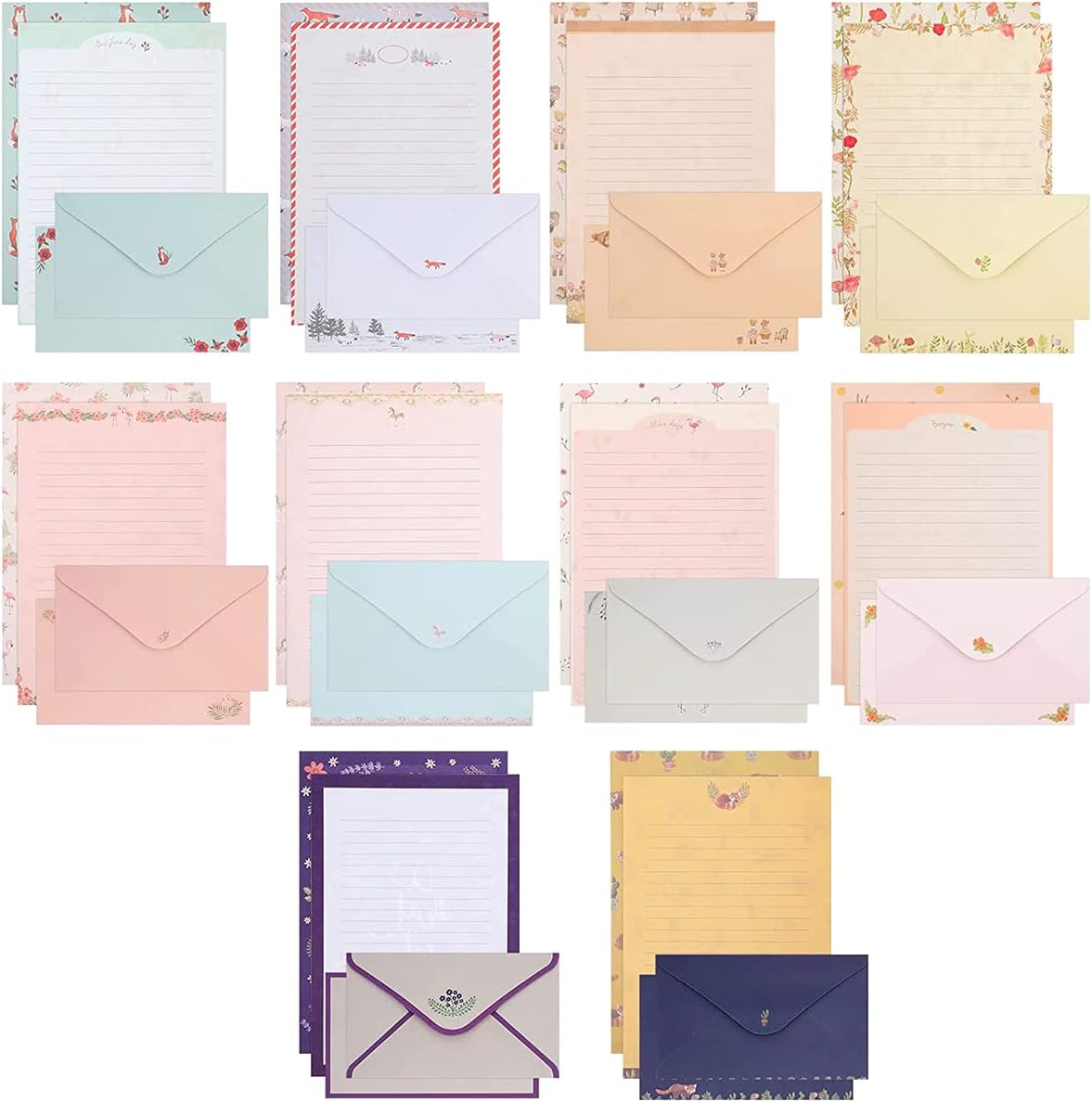 90PCS Stationery Kit, Stationary Paper and Envelopes Set, Writing Paper ...