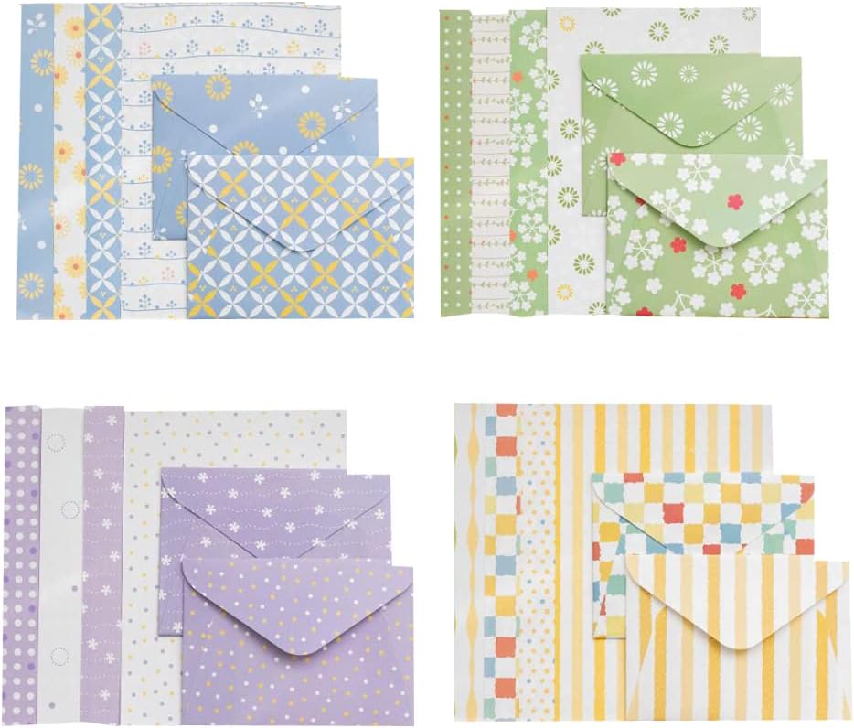 Amazon.com : QingLanJian Cute Lovely Multicolor Lined Stationery Paper ...