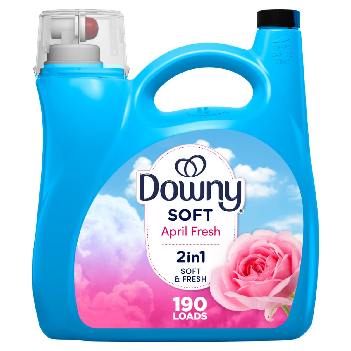 Downy Fabric Softener Liquid, April Fresh Scent, 140 fl oz, 190 Loads, HE Compatible, Downy Fabric Softener, Liquid Fabric Softener, Laundry