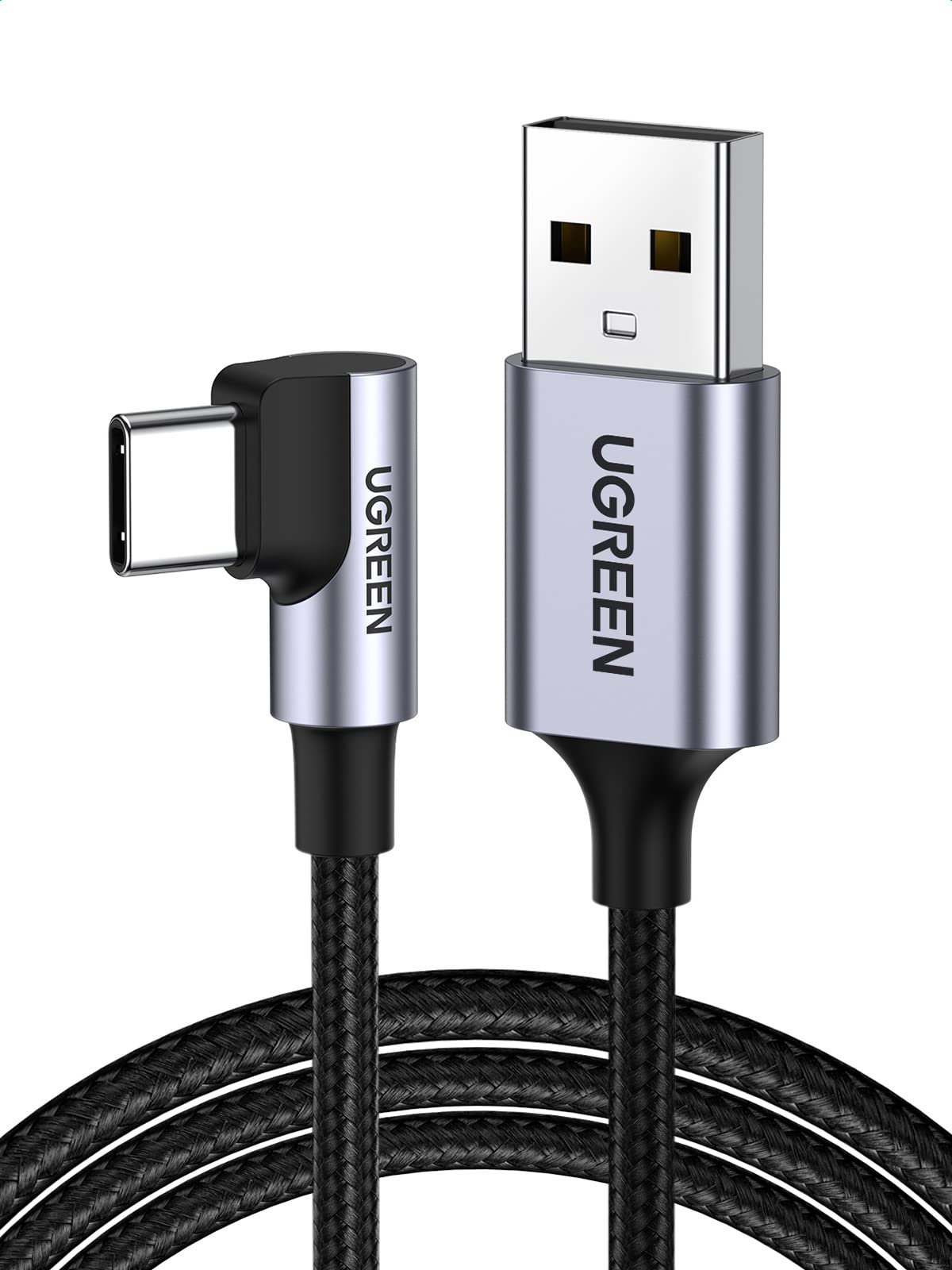 UGREENUSB C Cable Right Angle 90 Degree USB A to Type C Fast Charger Compatible with Galaxy S21 Ultra iPhone 15 Series Note 20, LG G8 G7 V40 Nintendo Switch, GoPro Hero 7 iPad mini 6-2M