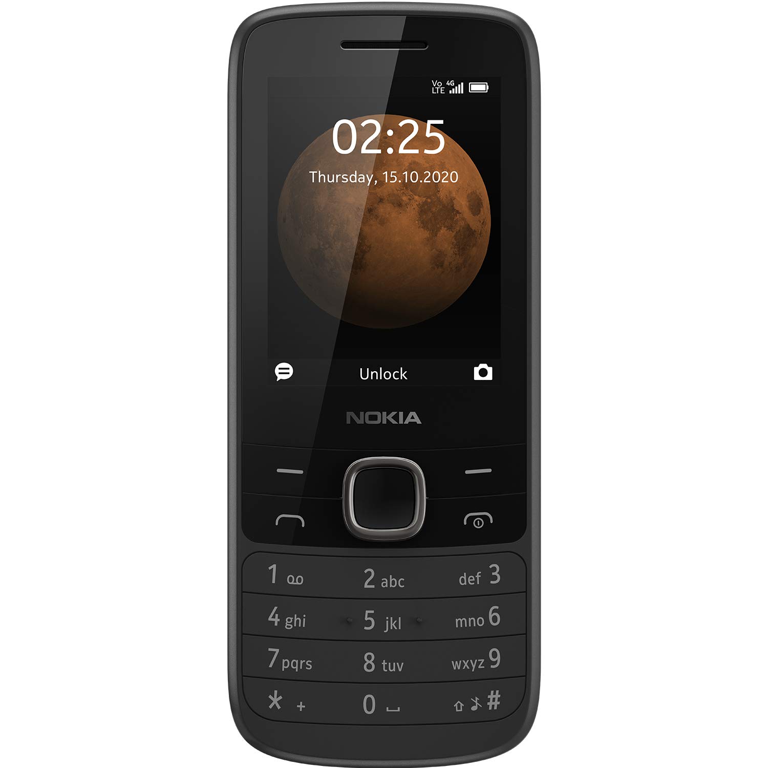 Nokia225 Feature Phone, 4G, Dual SIM, 64MB RAM-Black