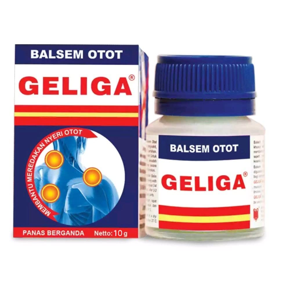 Eagle Brand - 1 Box (12 Bottles) x 10gram of Geliga Muscular Balm Help from Muscle Pain, Joint Pain, Cold, Back Pain, Headache, Rheumatism