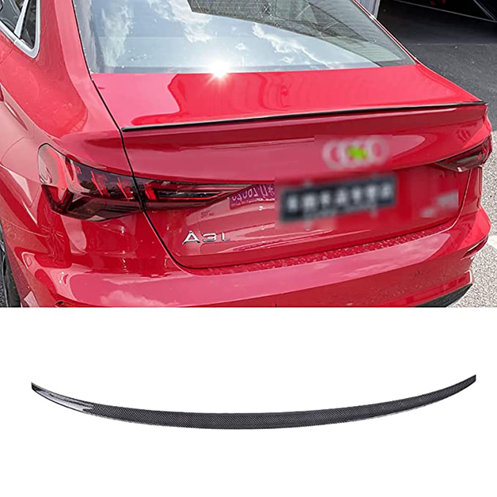 ZHAOQIAN Fits for A-u-d-i A3L 2021 Modified S3 Carbon Fiber Style Trunk Spoiler Wing ABS Material Car Styling Kits, Carbon Fiber Color