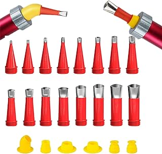 20PCS Silicone Nozzle Kit, Universal Integrated Rubber Nozzle Tool Kit, Reusable Caulking Caulk Nozzle Applicator Finishe...