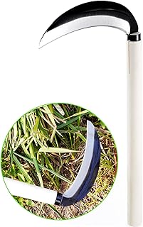 TOYPOPOR Carbon Steel Grass Sickle, 15'' Japanese Gardening Weeding Weeder, Garden Hand Tool, Farming Weed Remover, Scythe...