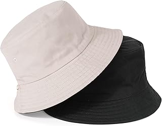 TAGVO Bucket Hat Unisex Big Reversible Cotton Fisherman Sun Cap Double Sided Hat for Holidays Fishing Hiking 58-64cm