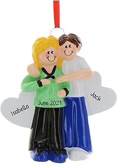 Image of Personalized Pregnancy Ornaments Expecting 2024 - Expecting Parents to Be Our First Christmas Together Ornament 2024 Biracial Couple Gifts for Christmas Pregnancy Announcement Ornament by Elves