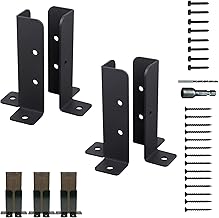 JumboTIGER 4 PCS Adjustable Post Base Deck Post Base Fit 1.5x1.5,2x2,2x4,4x4 6x6 Post Bracket, Fence Bracket, Pergola Brac...