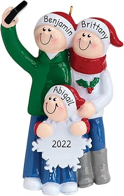 Personalized Family Christmas Ornament - Custom Ornament Family of 3 Christmas Ornament 2024 Customized Christmas Family Picture Ornament Family of 3 Selfie Ornament Family Ornament for Christmas Tree