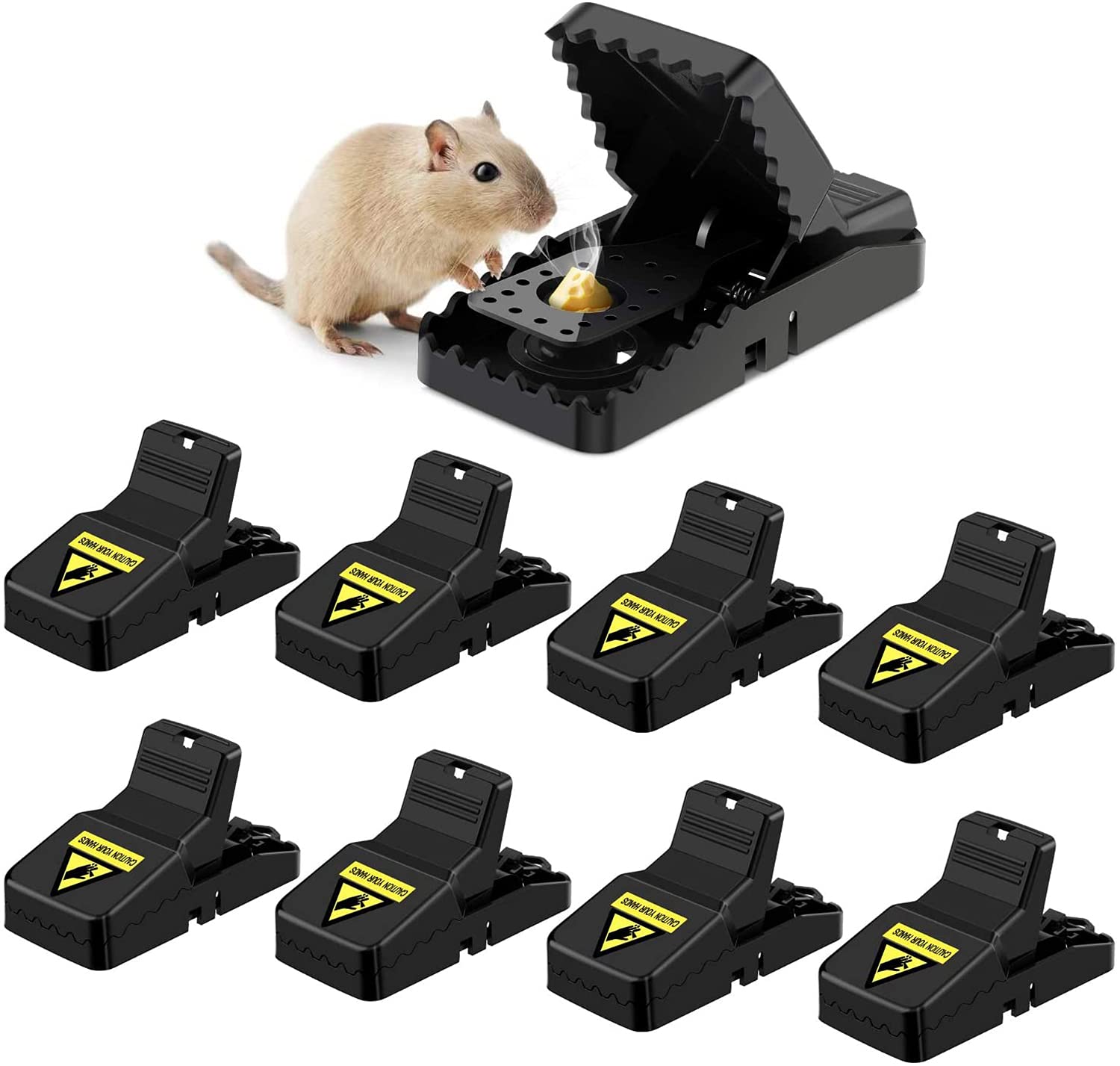 ExpressShopMouse Trap, Rat Mice Traps, Rodent Quick Capture 100% Mouse Catcher Safe for Family and Pet, Sanitary, Easy to Set Reusable Mouse Control Snap Traps 6 pcs