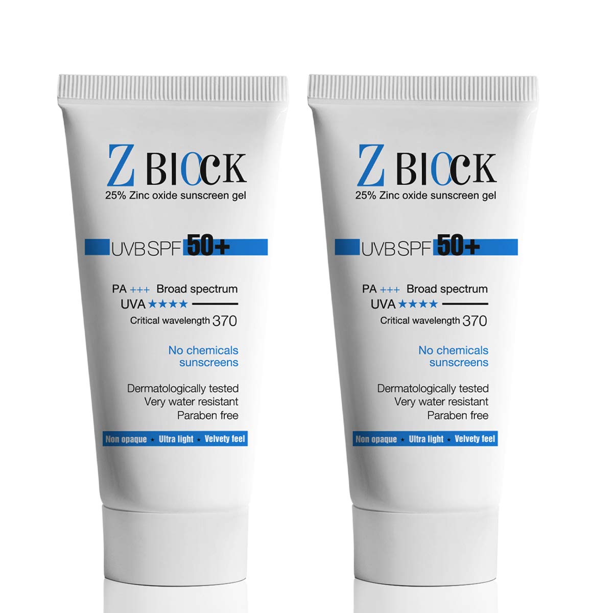 Z-Block Zinc Oxide Sunscreen Gel With Spf 50+ (50 Ml) - Pack Of 2, Sensitive