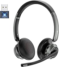 KONNAO Wireless Headset, 2024 New V5.3 Headset with USB Dongle, Computer Headphones QCC3034 AI Noise Cancelling Microphone...