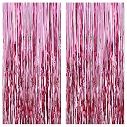 pink tinsel backdrop