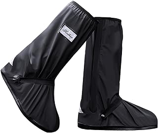 USHTH Black Waterproof Rain Boot Shoe Cover with Reflector (1 Pair)