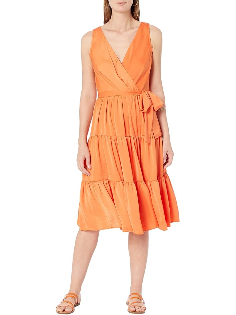 Tommy Hilfiger Charmeuse Tiered Midi Dress