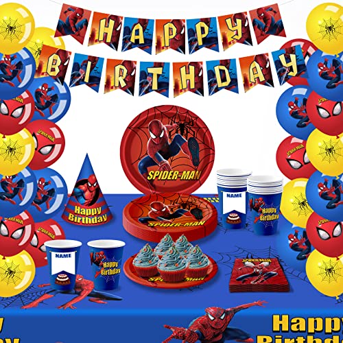 Spiderman Birthday Decorations, Spiderman Party Supplies - Serves 16 ...