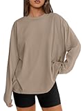 Womens Oversized Long Sleeve T Shirts 2025 Basic Crewneck Tee Fall Tops Casual Workout Y2K Clothes