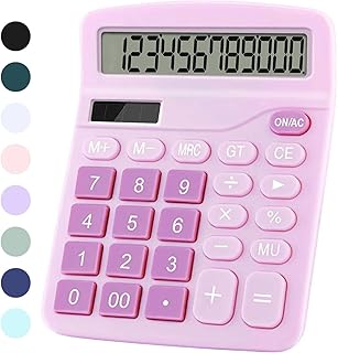 Office Desk Calculator, Cute Calculator for Kids, Basic Calculators Desktop, Dual Power Simple Financial Calculator with B...